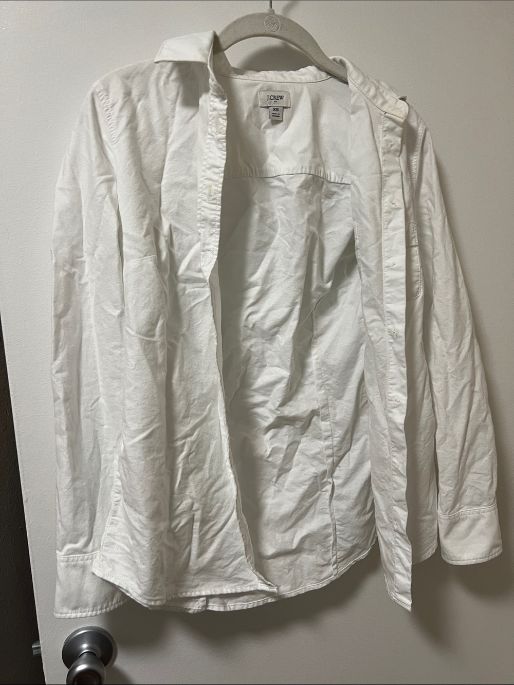 J. Crew White Classic Button-Up Shirt
